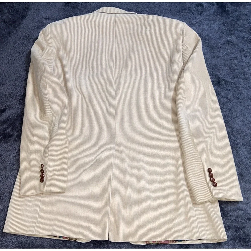 Lauren Ralph Lauren Men's Corduroy Coat Blazer Two‎ Button Brown Paisley 42L